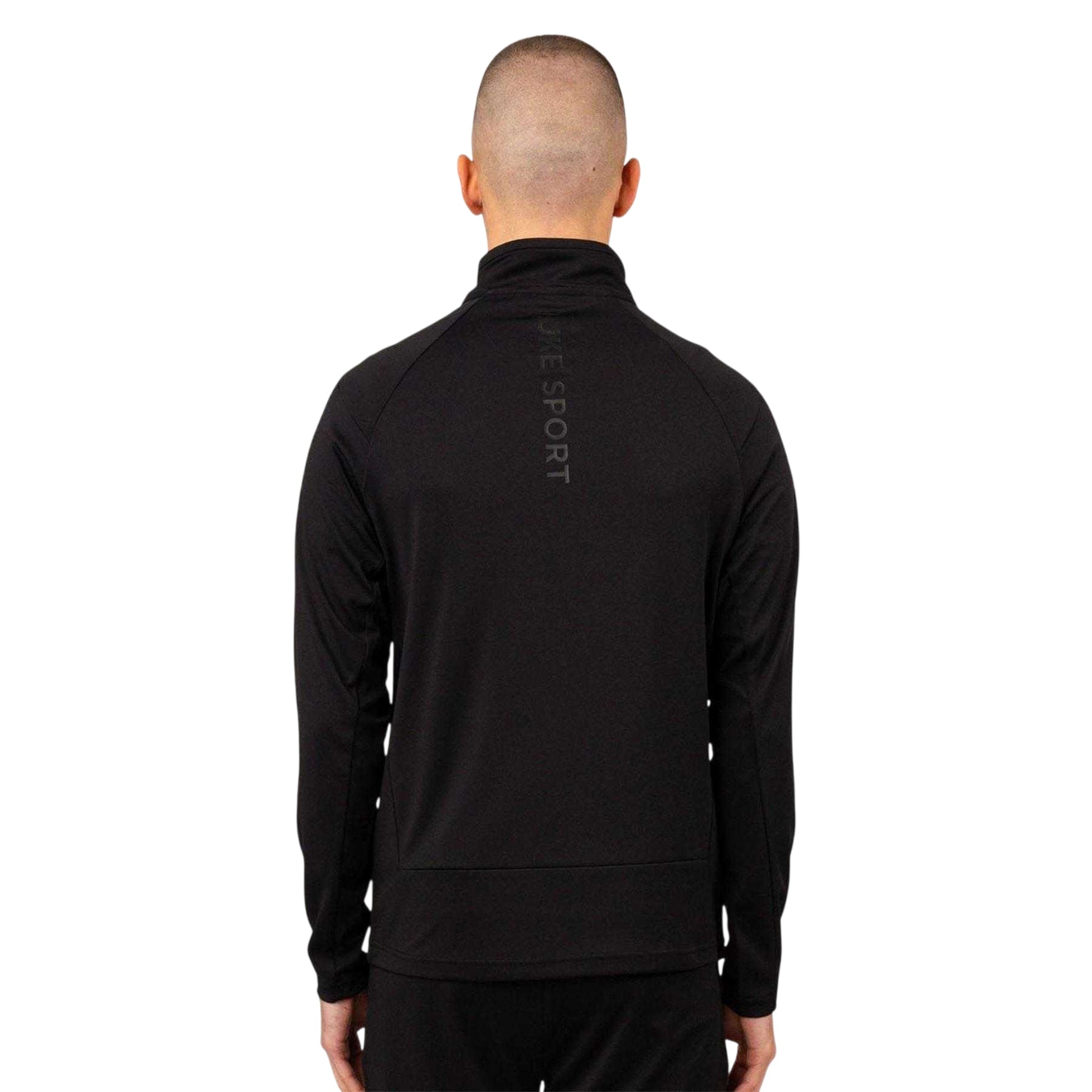 Black - Back - Luke Mens Overhead Funnel Neck Sweatshirt