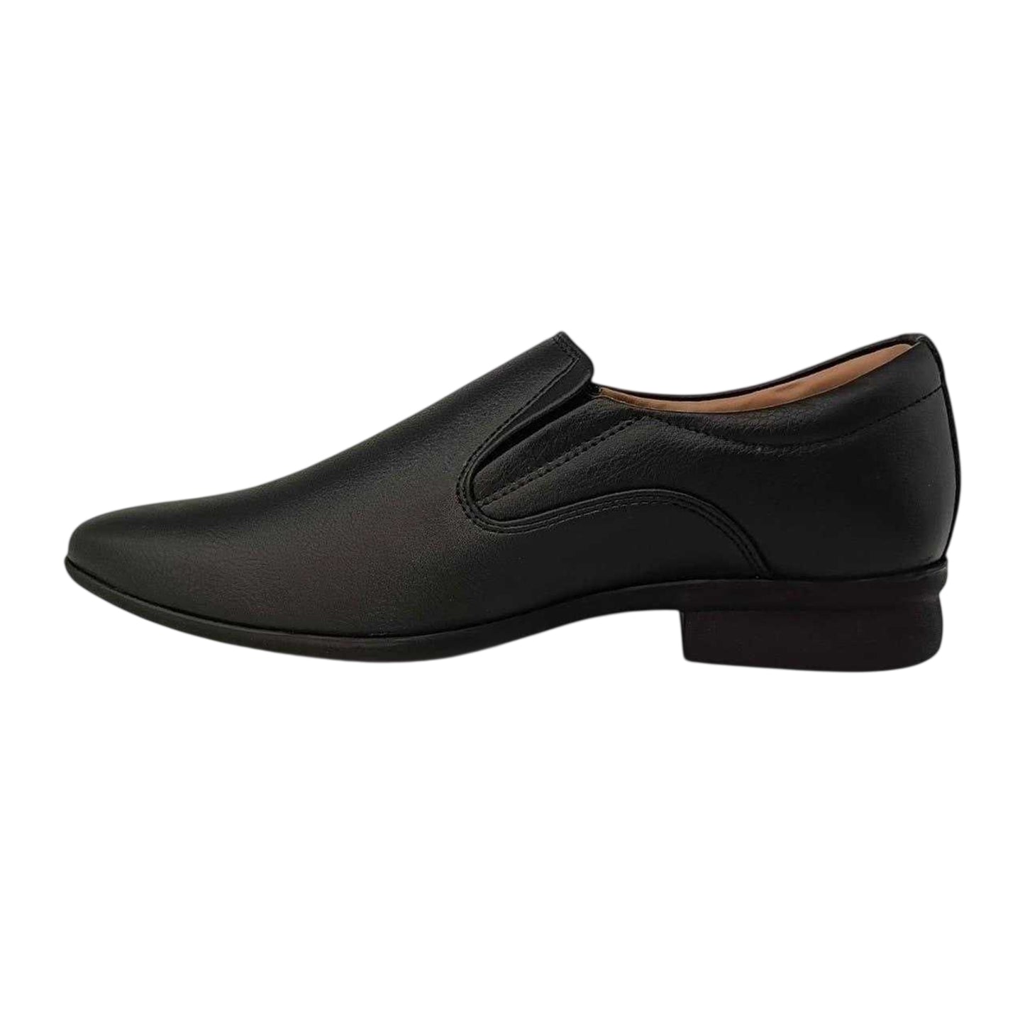 Black - Side - Firetrap Mens Slip Low Heel Formal Shoes