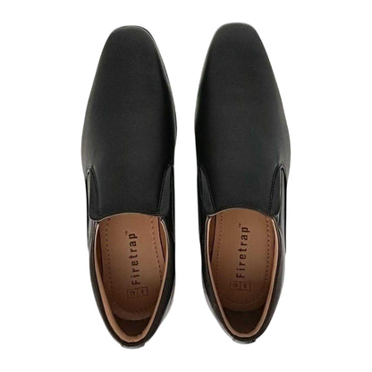 Black - Pack Shot - Firetrap Mens Slip Low Heel Formal Shoes