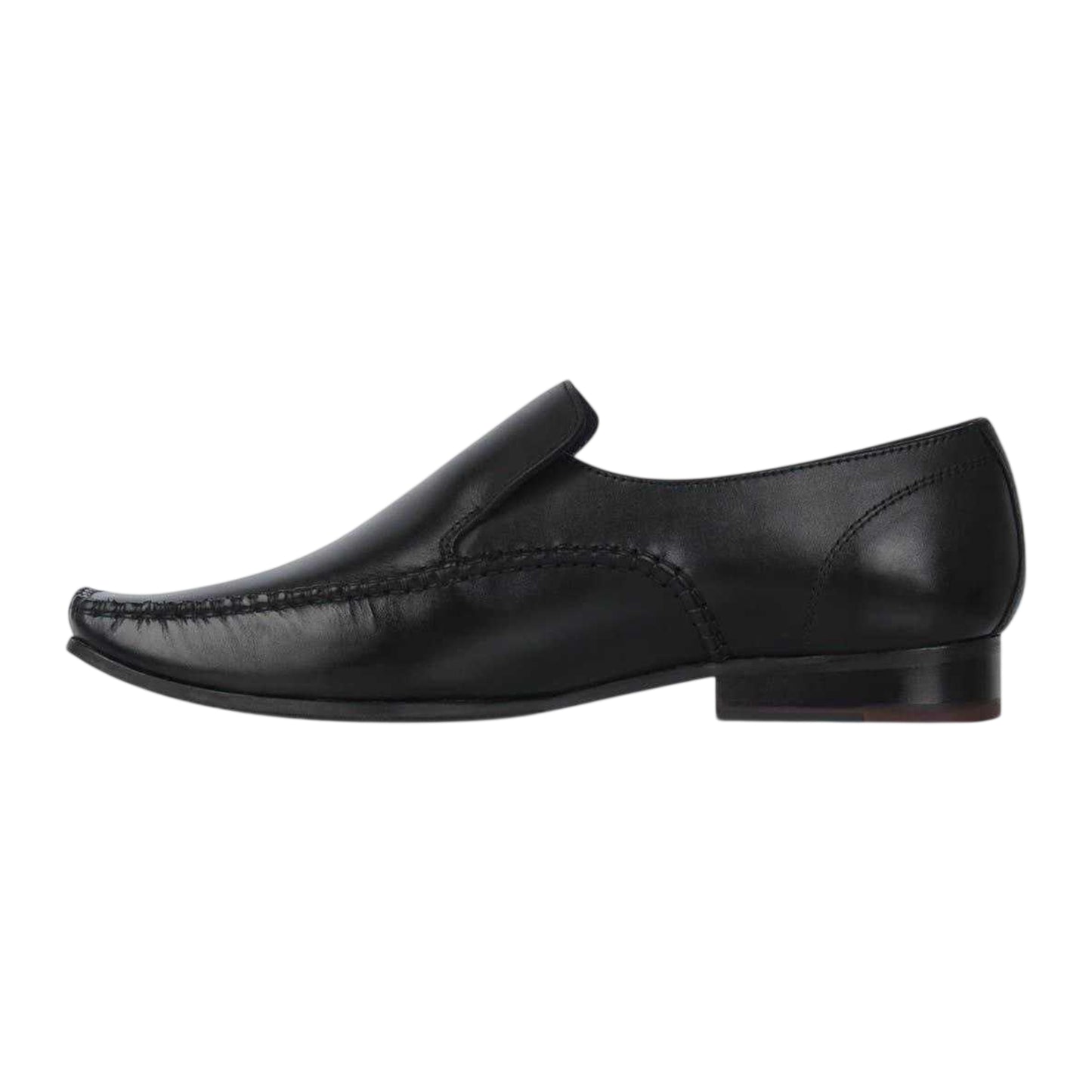Black - Side - Firetrap Mens Hampton Leather Shoes