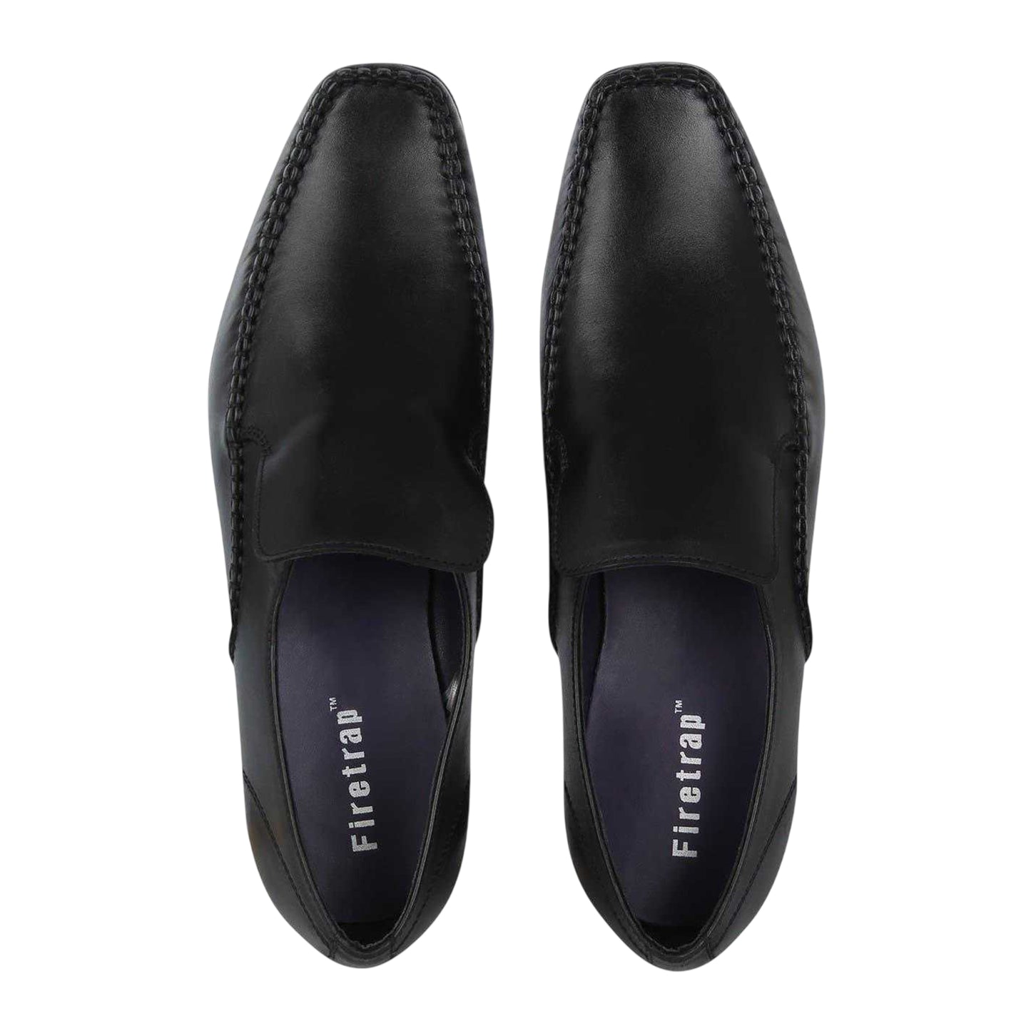 Black - Pack Shot - Firetrap Mens Hampton Leather Shoes