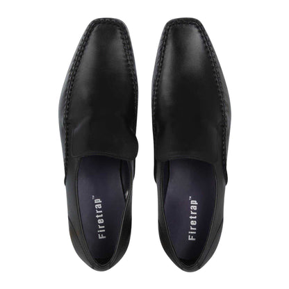 Black - Pack Shot - Firetrap Mens Hampton Leather Shoes