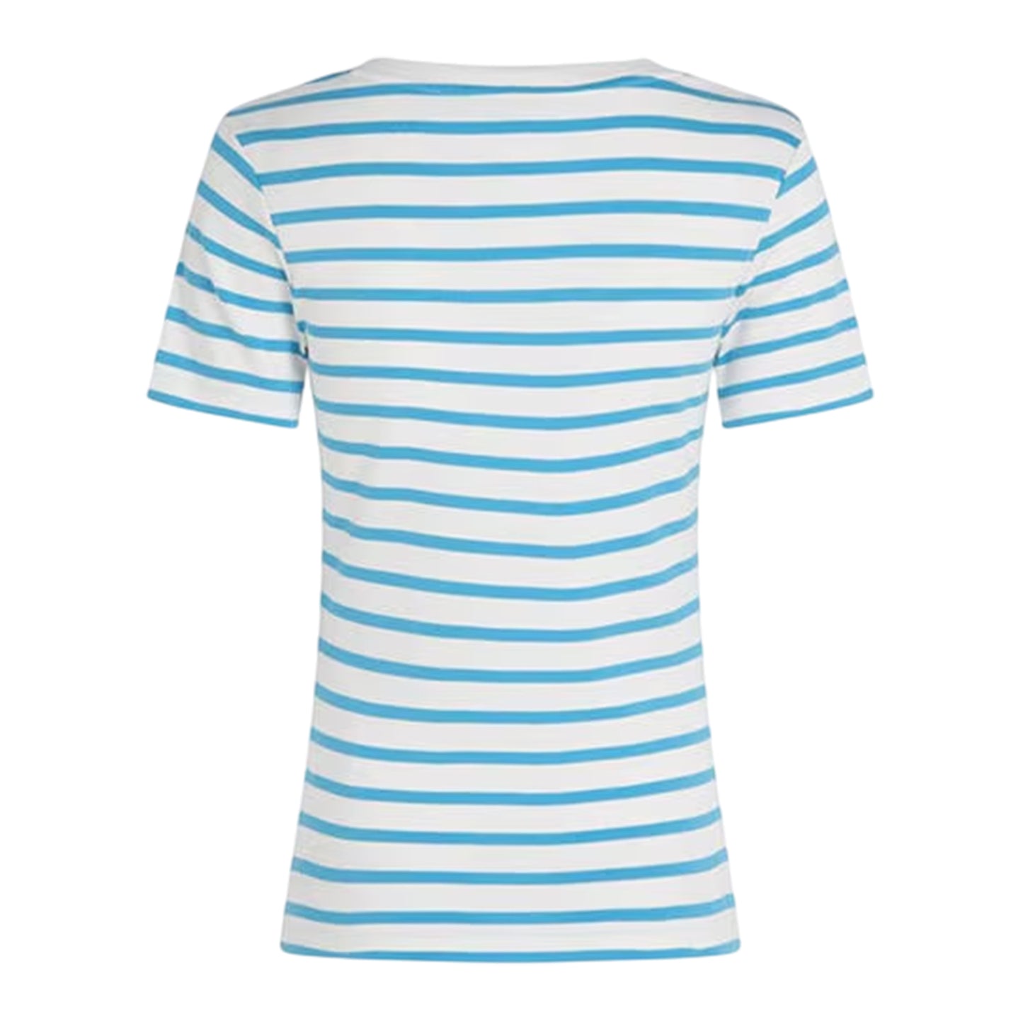 Ecru-Blue - Back - Tommy Hilfiger Womens-Ladies Striped Cotton T-Shirt