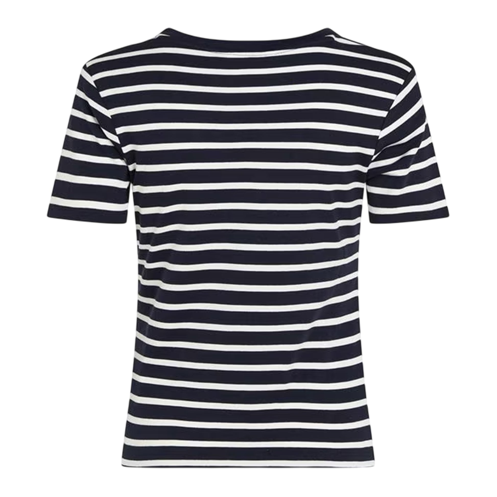 Navy - Back - Tommy Hilfiger Womens-Ladies Striped Cotton T-Shirt
