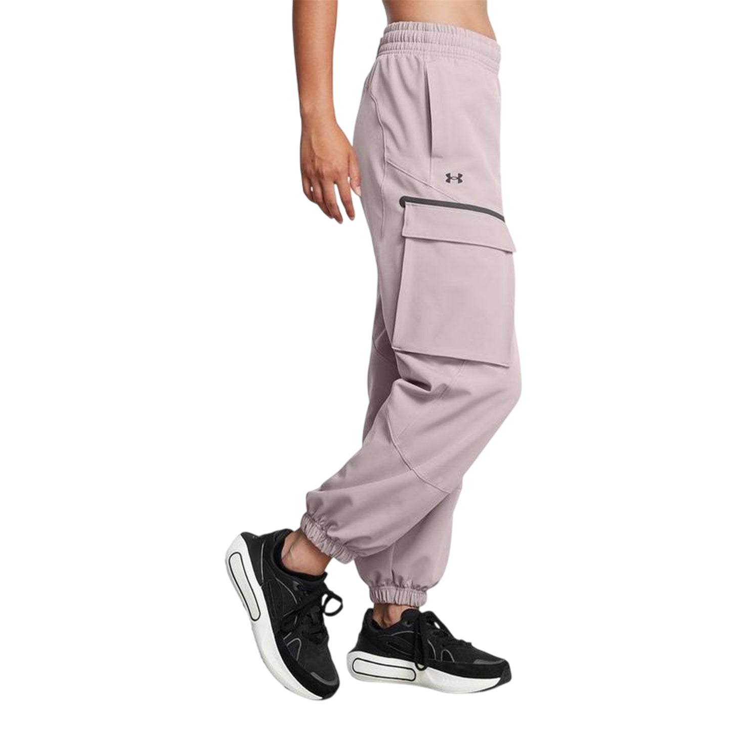 Grey - Side - Under Armour Womens-Ladies Unstoppable Joggers