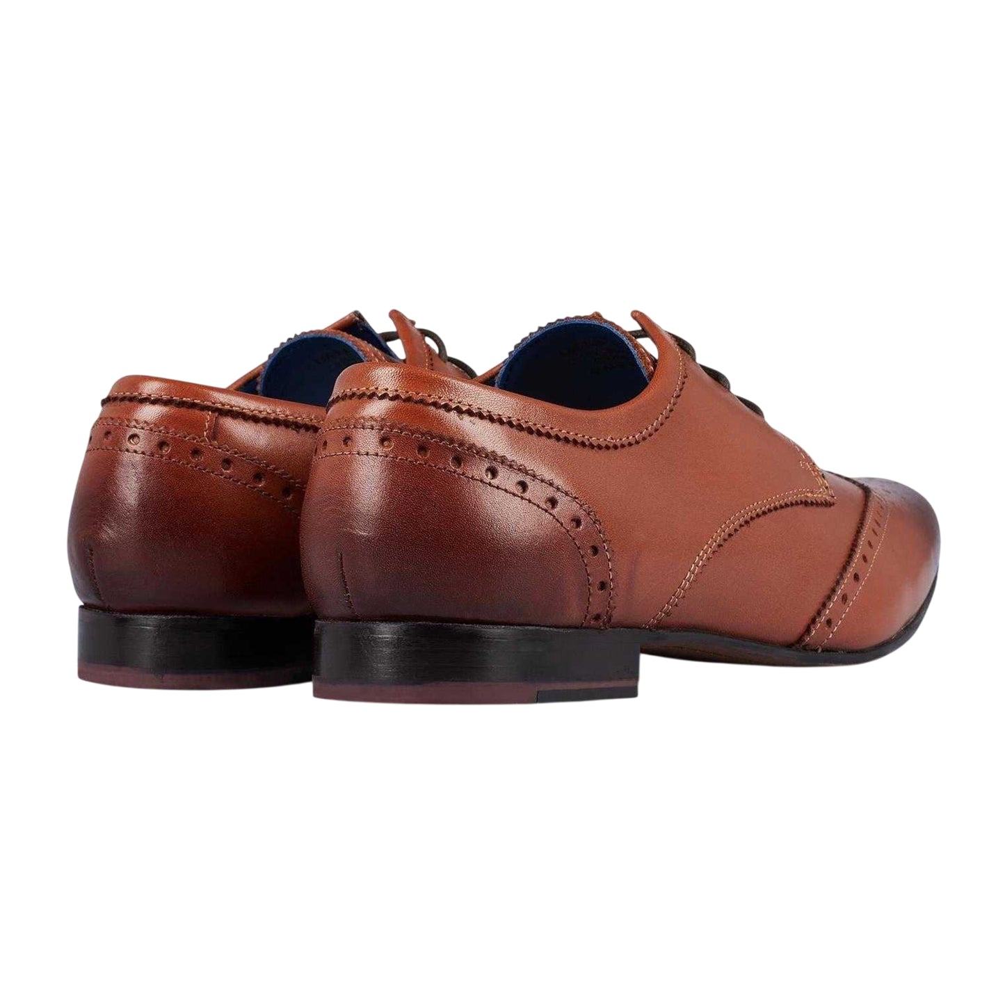 Brown - Back - Firetrap Mens Beaufort Leather Formal Dress Shoes