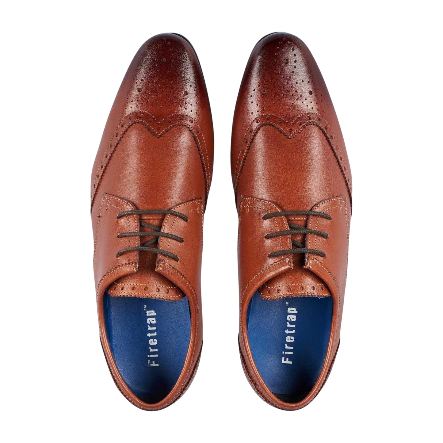 Brown - Pack Shot - Firetrap Mens Beaufort Leather Formal Dress Shoes