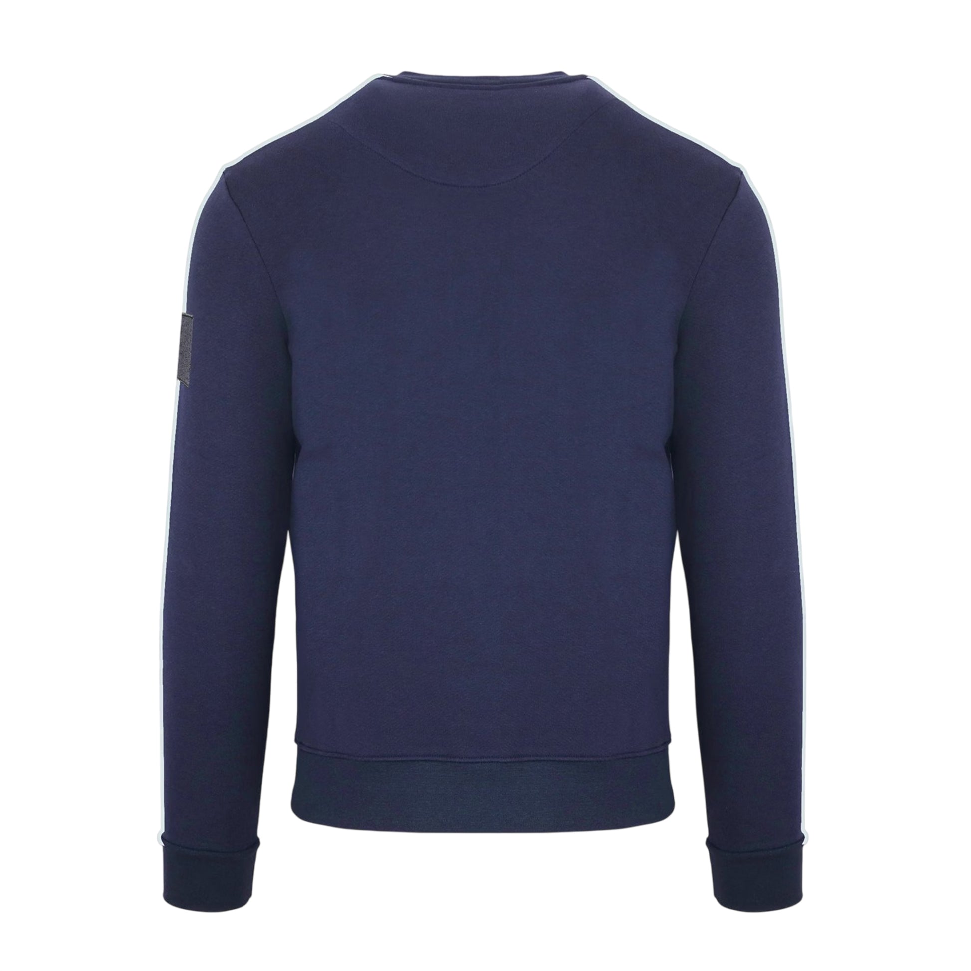 Navy - Back - Aquascutum Mens Patch Crew Neck Regular Long-Sleeved Sweatshirt