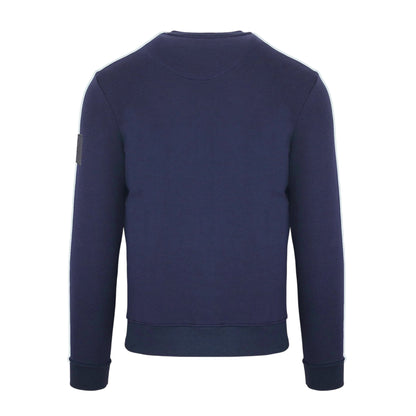 Navy - Back - Aquascutum Mens Patch Crew Neck Regular Long-Sleeved Sweatshirt