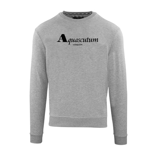 Grey - Front - Aquascutum Mens Logo Regular Sweatshirt