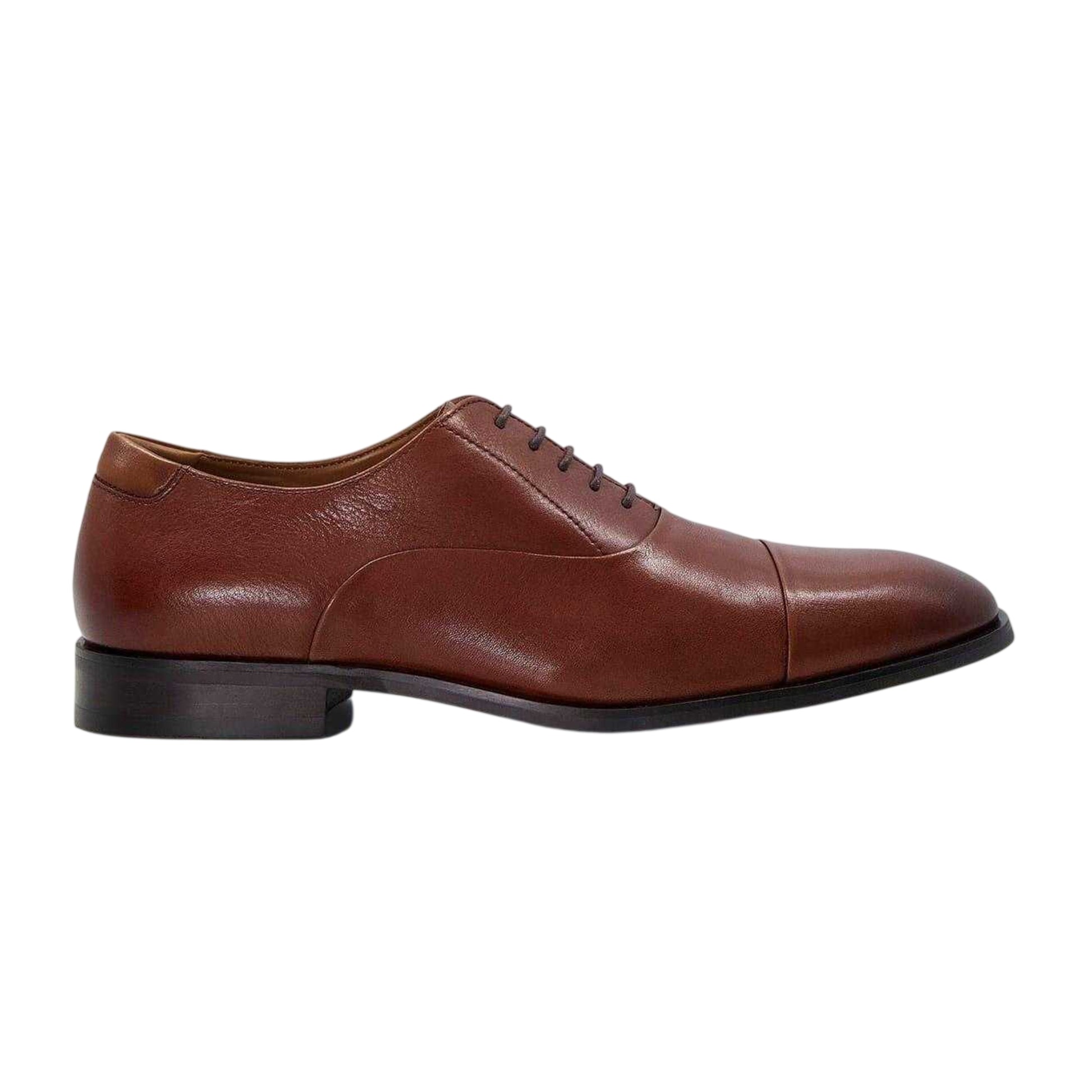 Tan - Front - Dune London Mens Leather Oxford Shoes