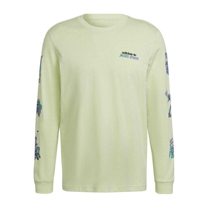 Green - Front - Adidas Mens Stoked Graphic Print Cotton Regular Long-Sleeved T-Shirt