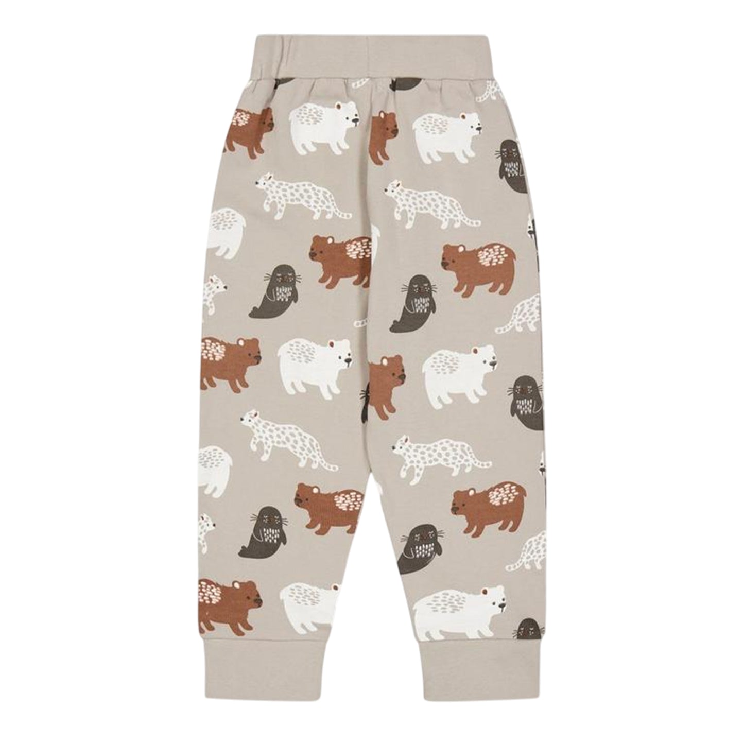 Grey - Back - Lilly & Sid Boys Animal Print Comfort Joggers