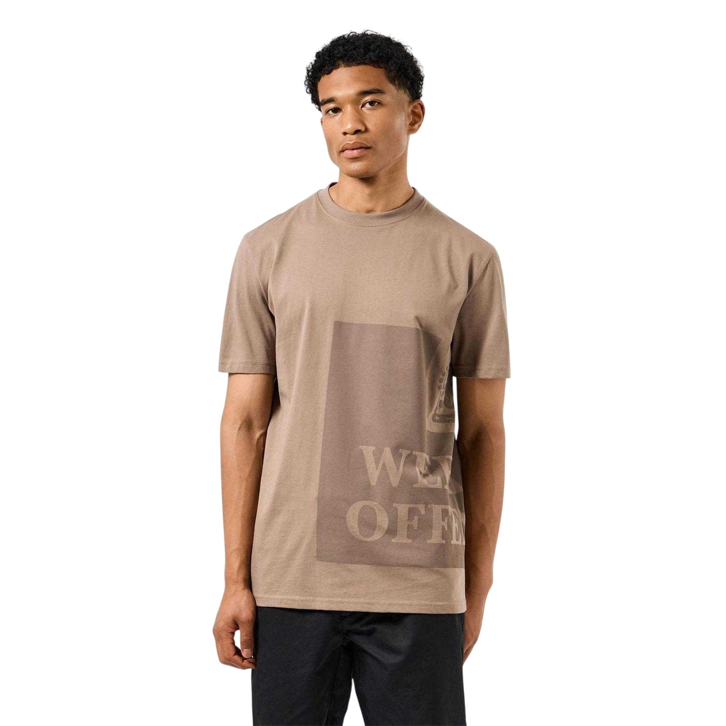 Brown - Side - Weekend Offender Mens Ryan Tonal Prison Cotton T-Shirt