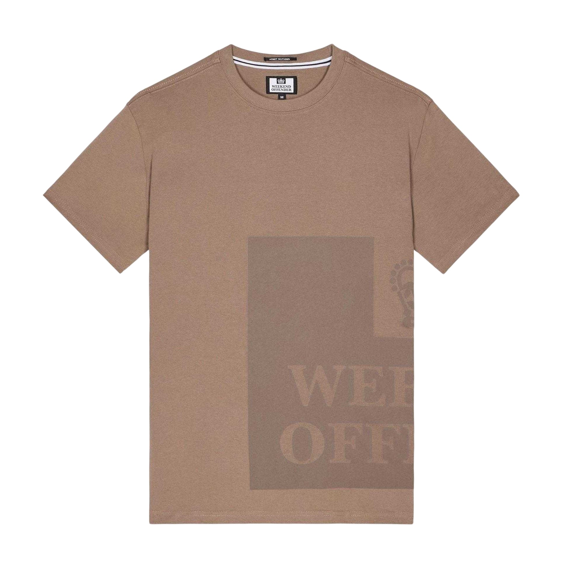 Brown - Front - Weekend Offender Mens Ryan Tonal Prison Cotton T-Shirt