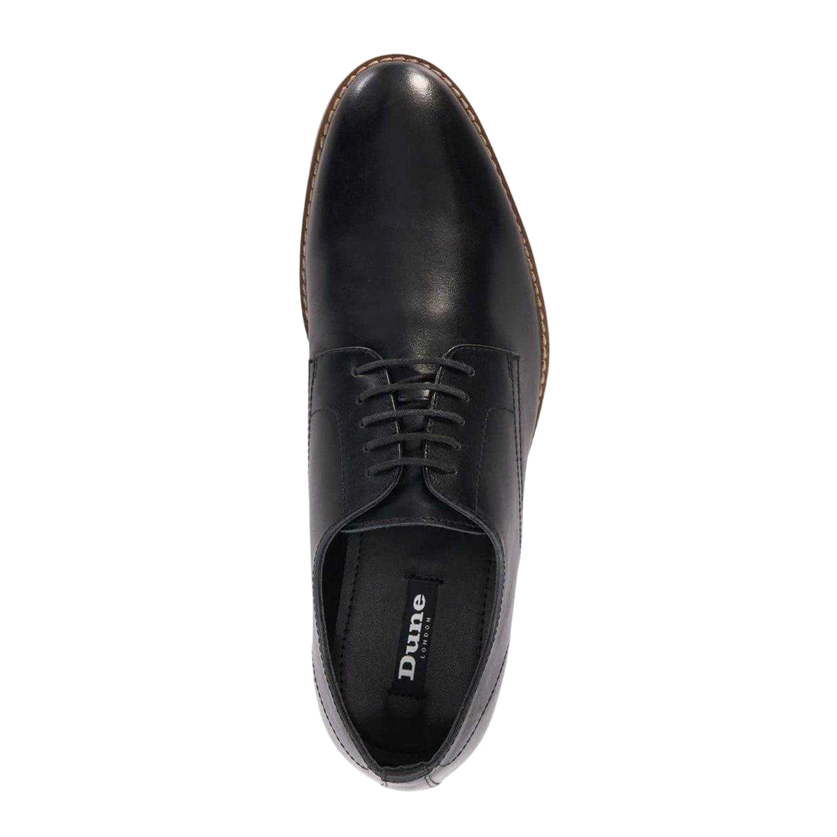 Black - Lifestyle - Dune London Mens Solomon Leather Stack Heel Derby Shoes