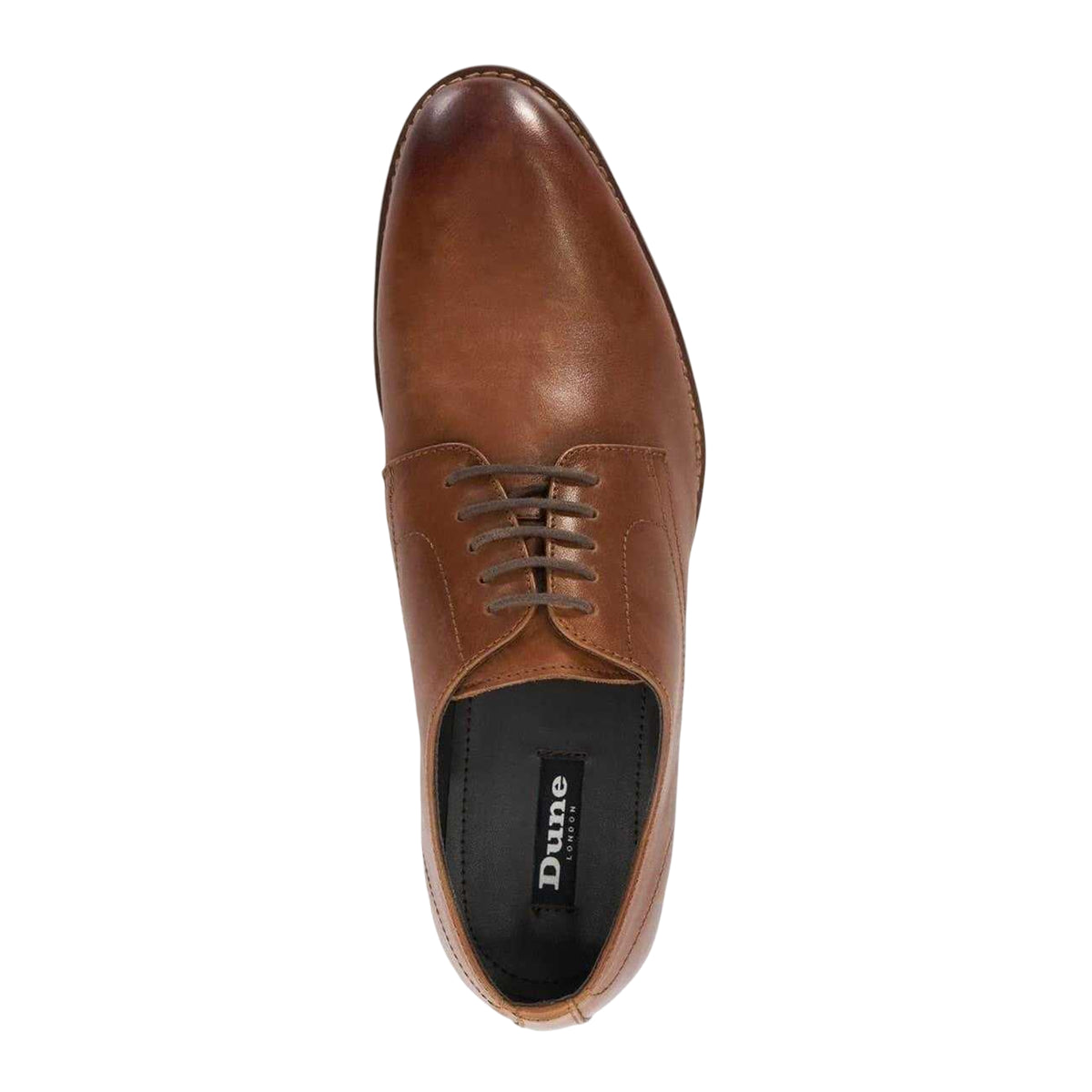 Tan - Lifestyle - Dune London Mens Solomon Leather Stack Heel Derby Shoes
