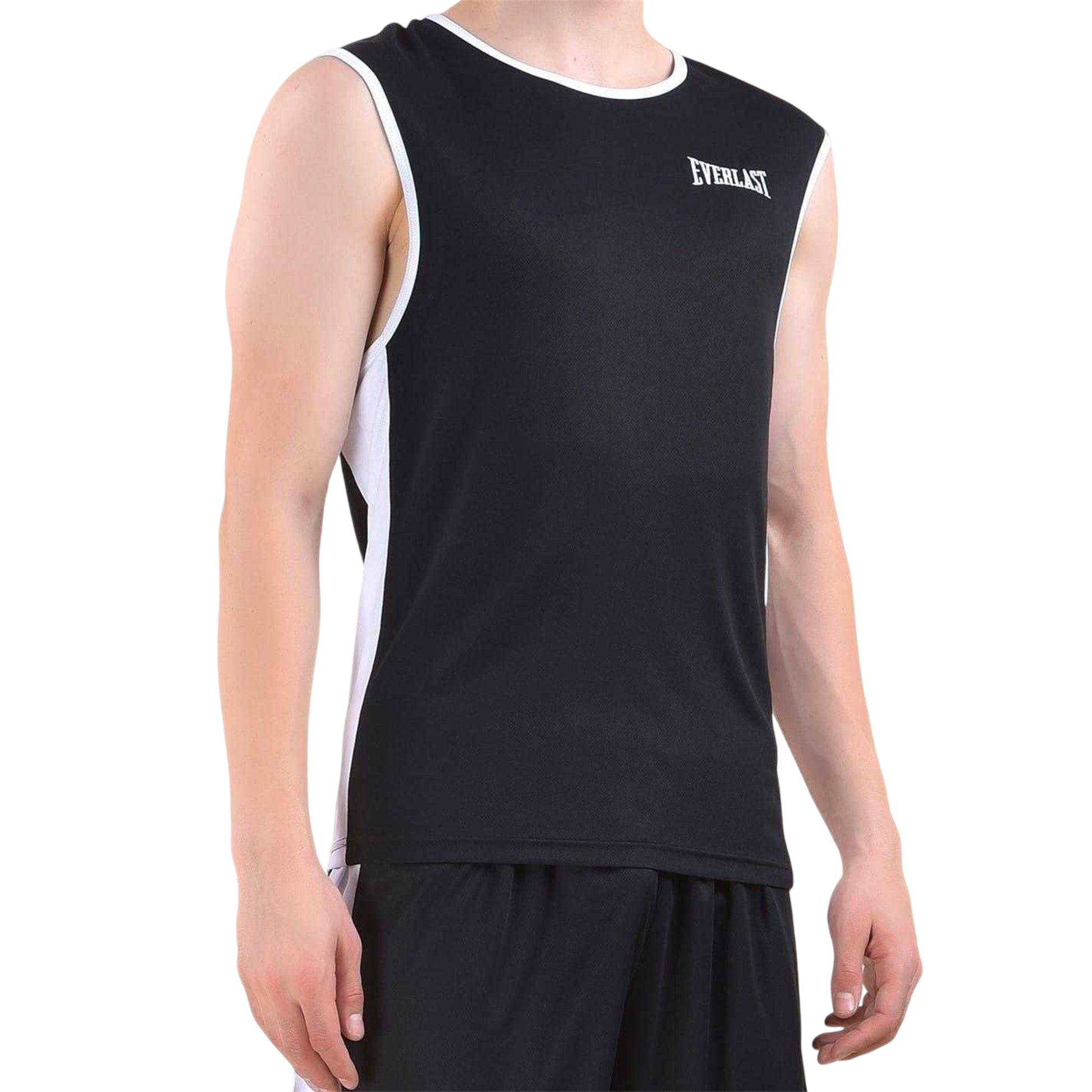 Black-White - Side - Everlast Mens Boxing Vest