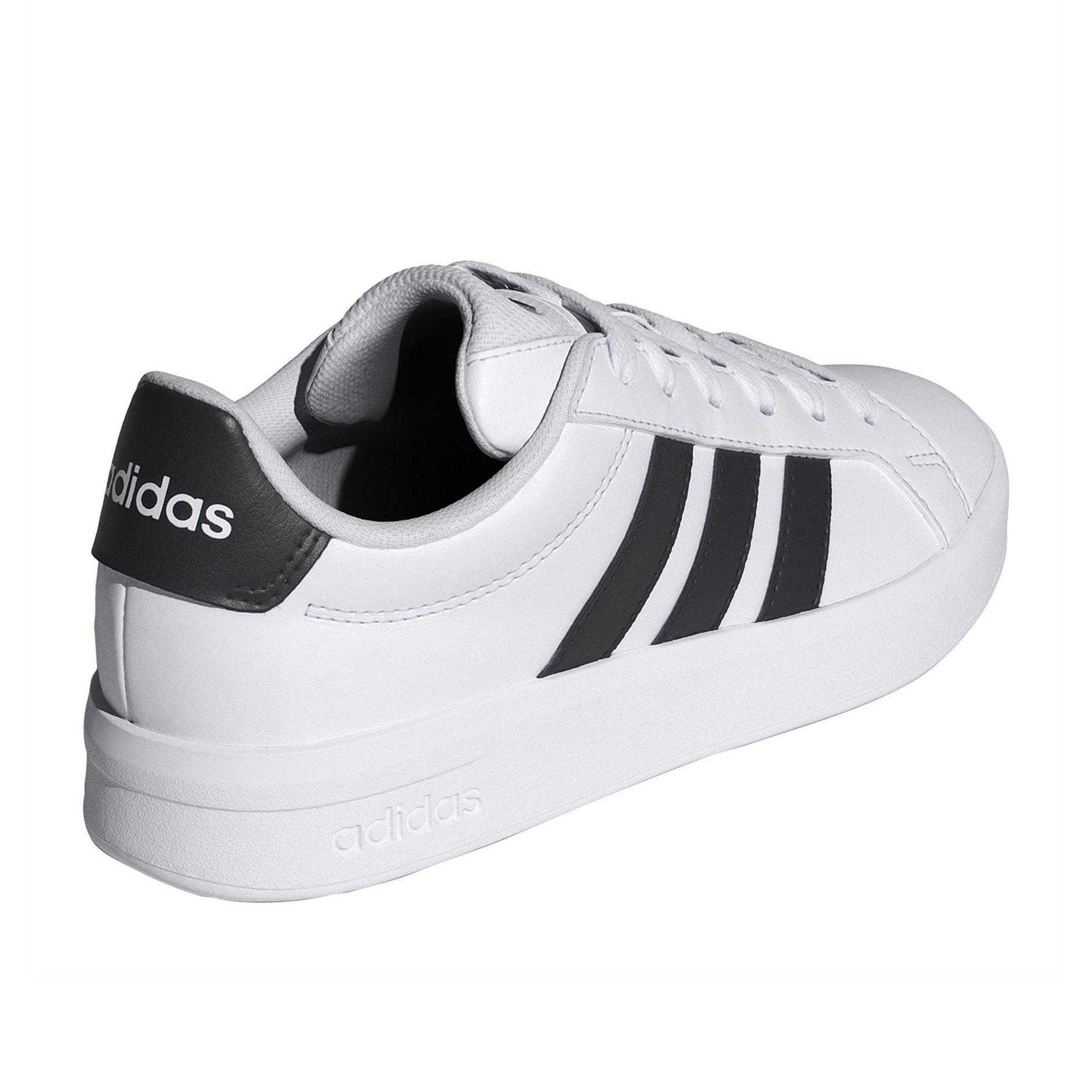 White-Black - Back - Adidas Womens-Ladies Grand Court 2.0 Flat Trainers