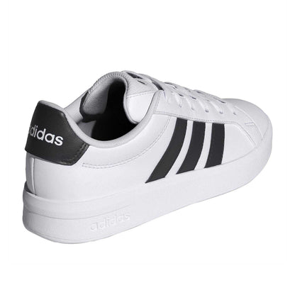 White-Black - Back - Adidas Womens-Ladies Grand Court 2.0 Flat Trainers