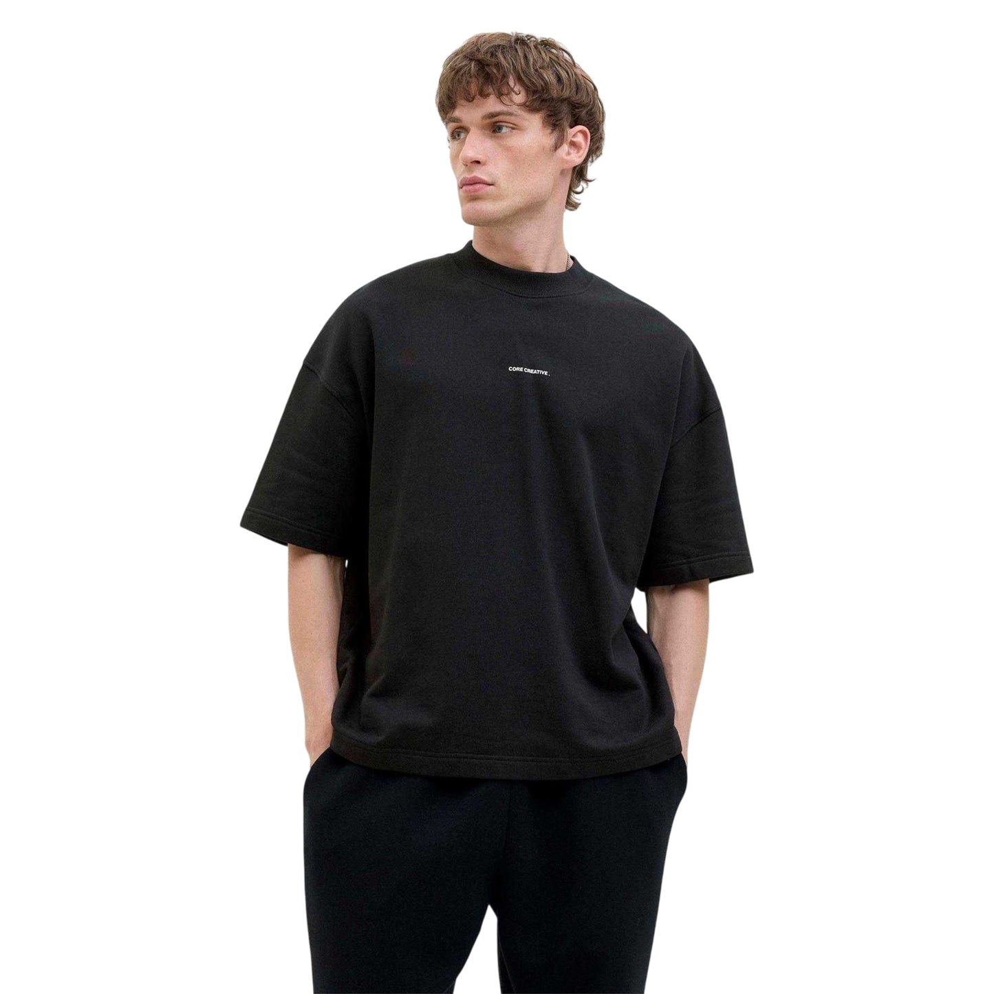 Black - Side - Jack And Jones Mens Logo Crew Neck Sweatshirt