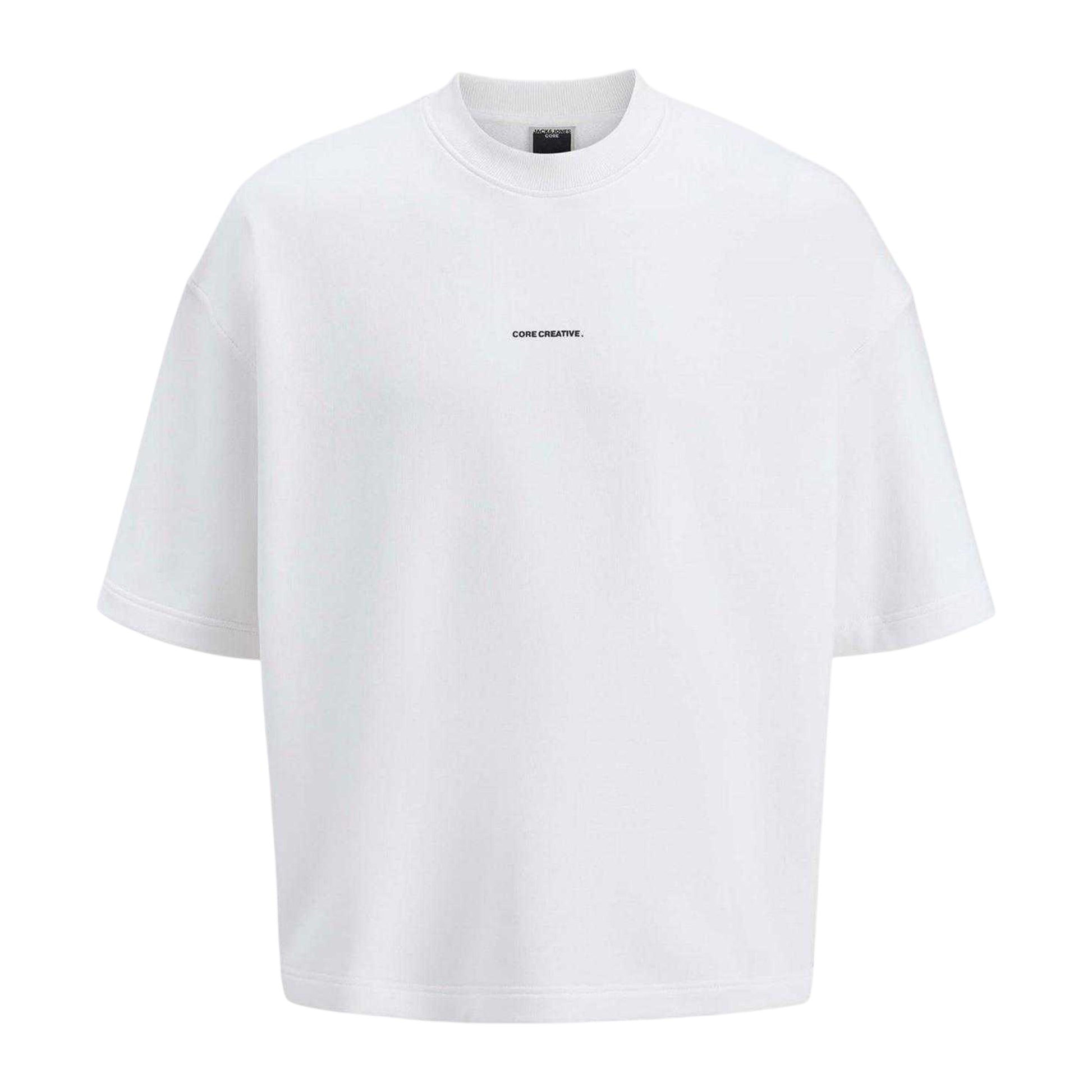 Bright White - Front - Jack And Jones Mens Logo Crew Neck Sweatshirt