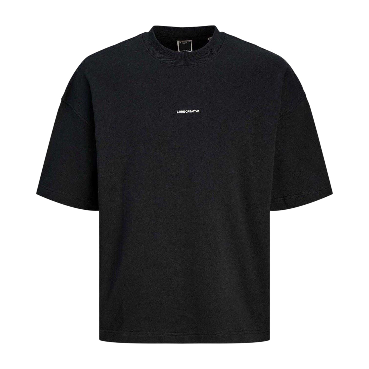 Black - Front - Jack And Jones Mens Logo Crew Neck Sweatshirt
