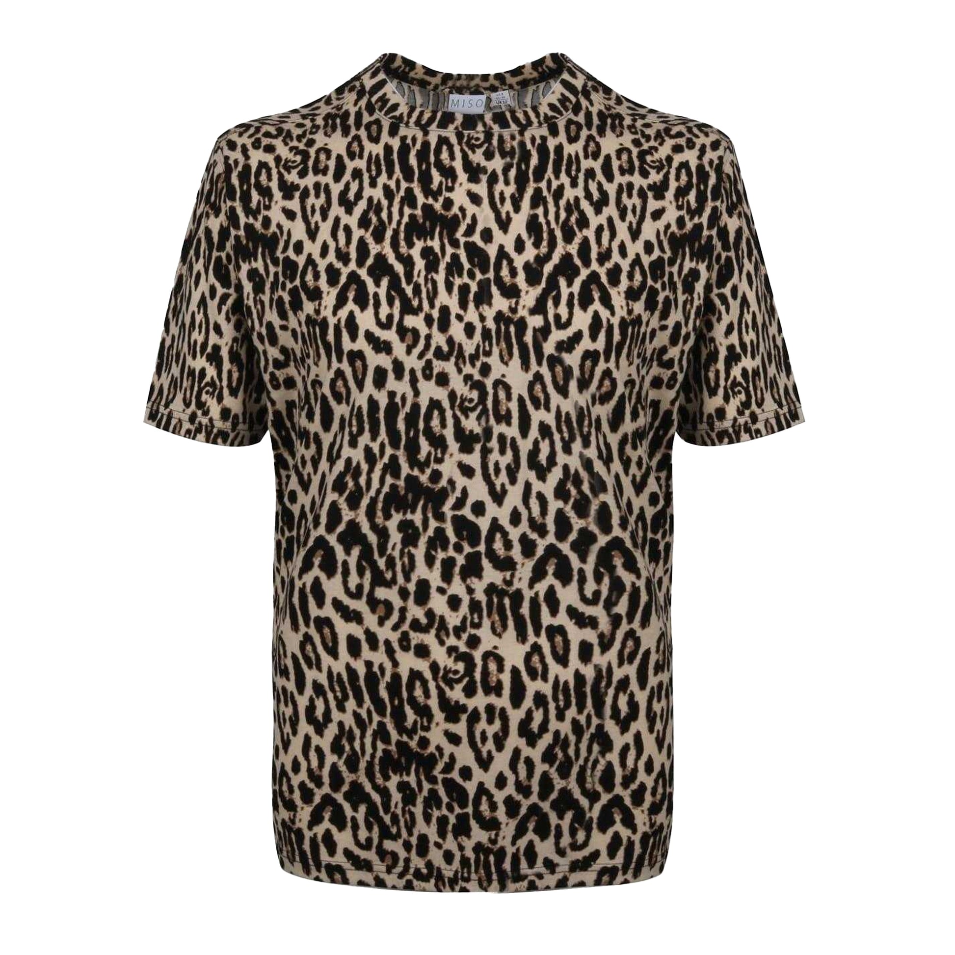 Leopard - Front - Miso Womens-Ladies Leopard All-Over Print T-Shirt
