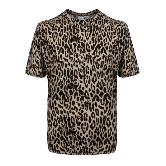 Leopard - Front - Miso Womens-Ladies Leopard All-Over Print T-Shirt
