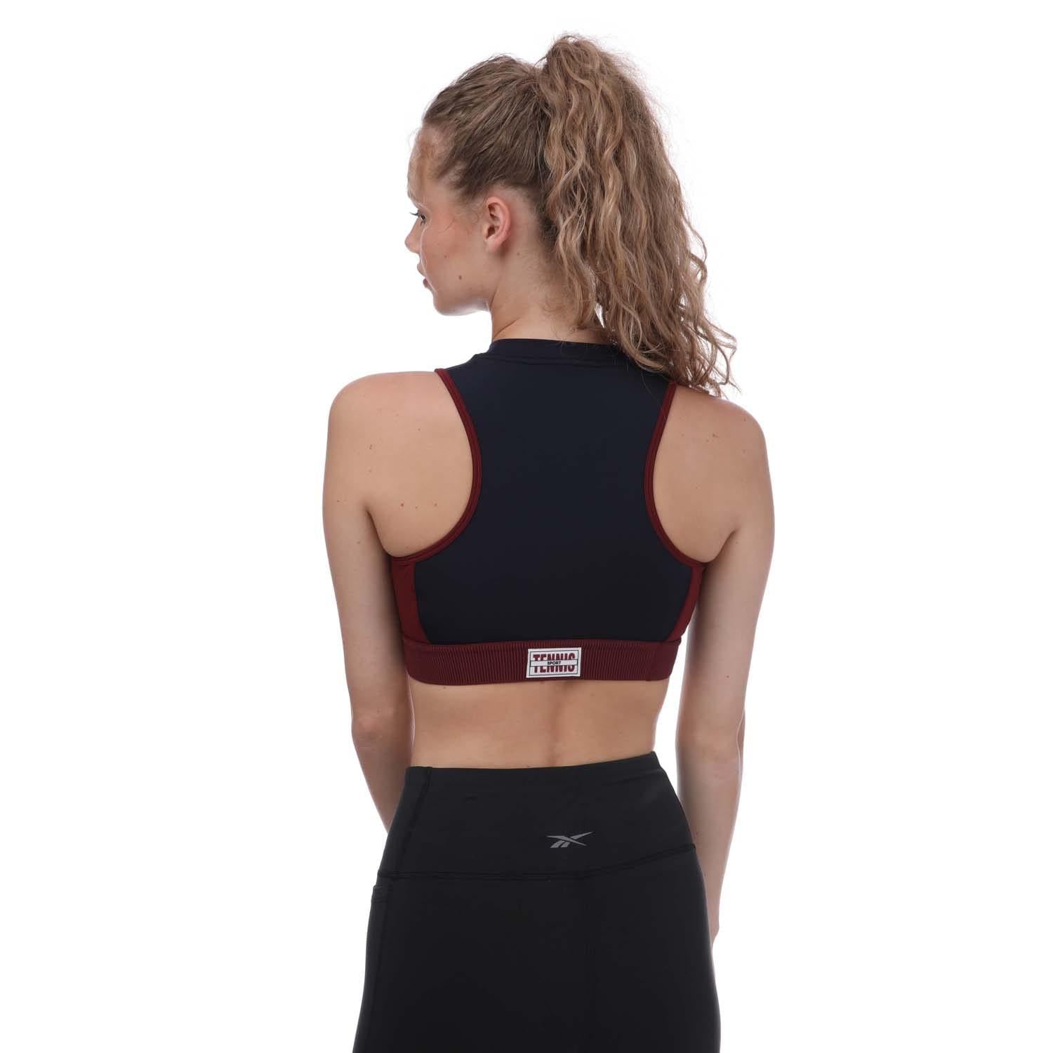 Navy - Back - Lacoste Womens-Ladies Sport Stretch Sports Bra