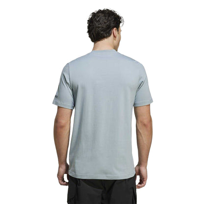 Grey - Back - Adidas Mens Puzzle Cotton Pocket T-Shirt