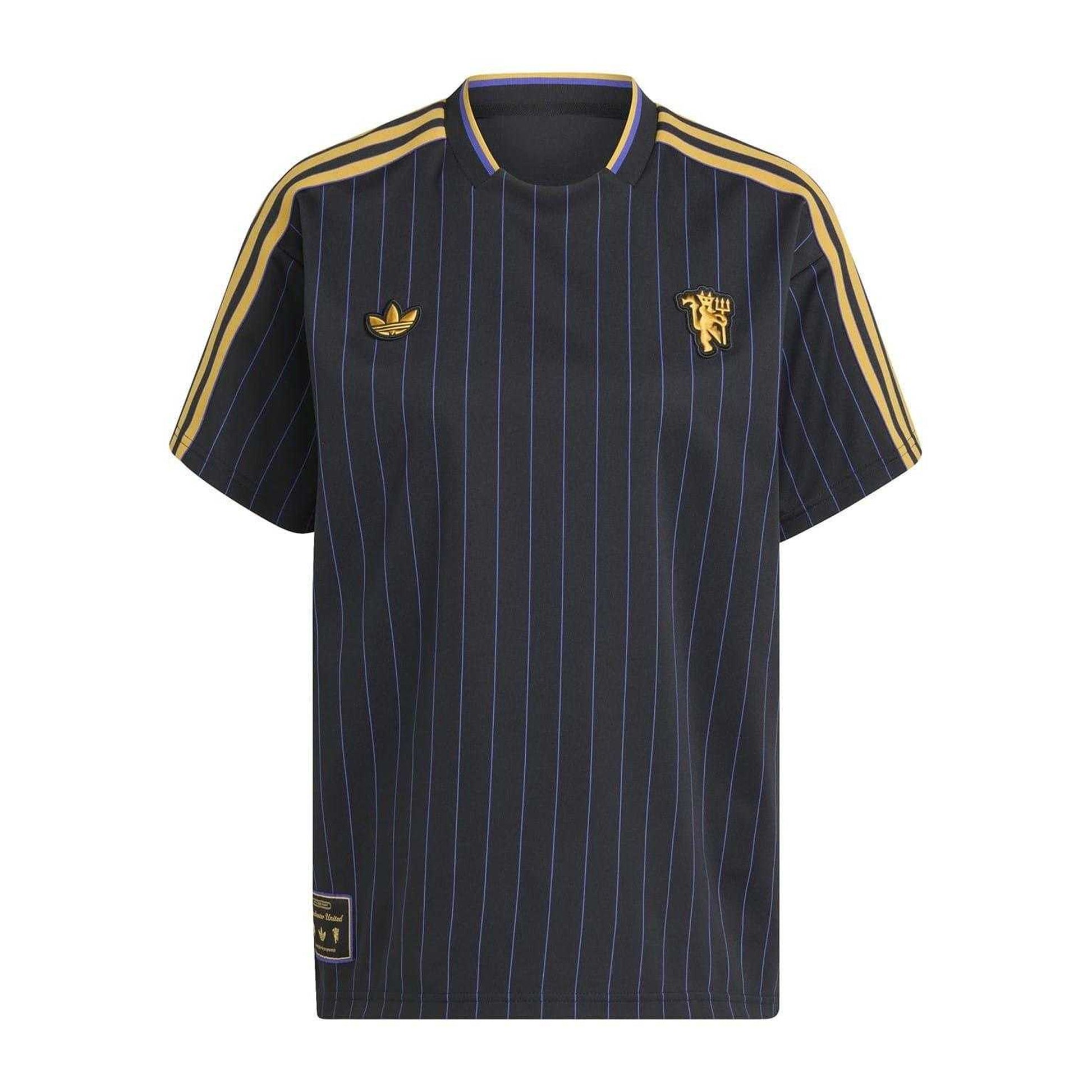 Black - Front - Adidas Unisex Adult Terrace Icons Manchester United FC T-Shirt