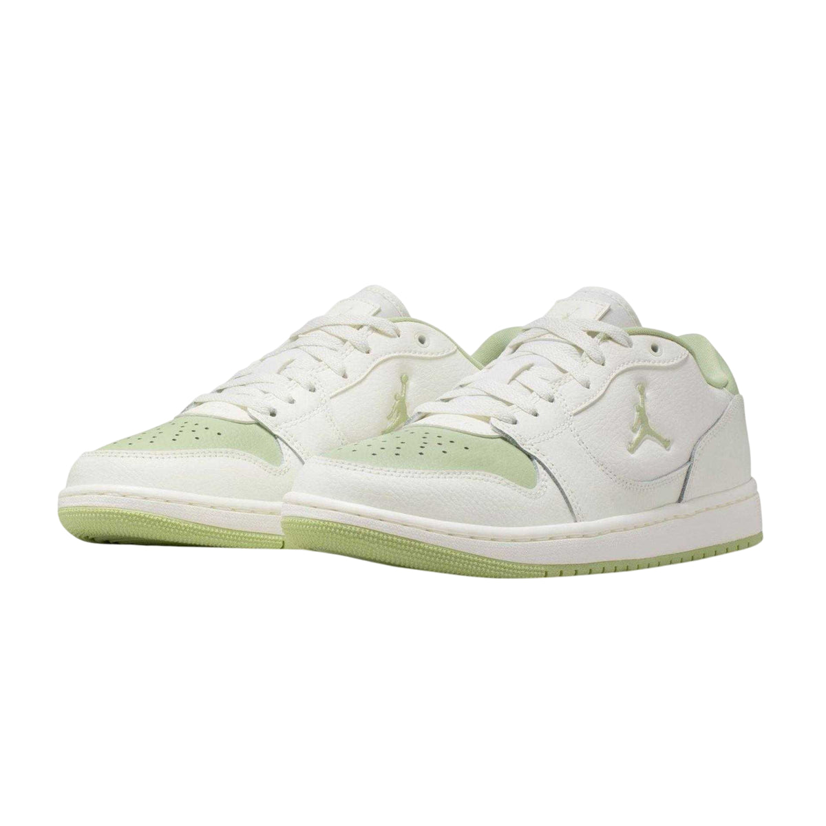 Off White-Olive - Side - Nike Womens-Ladies Air Jordan Low Cut Trainers