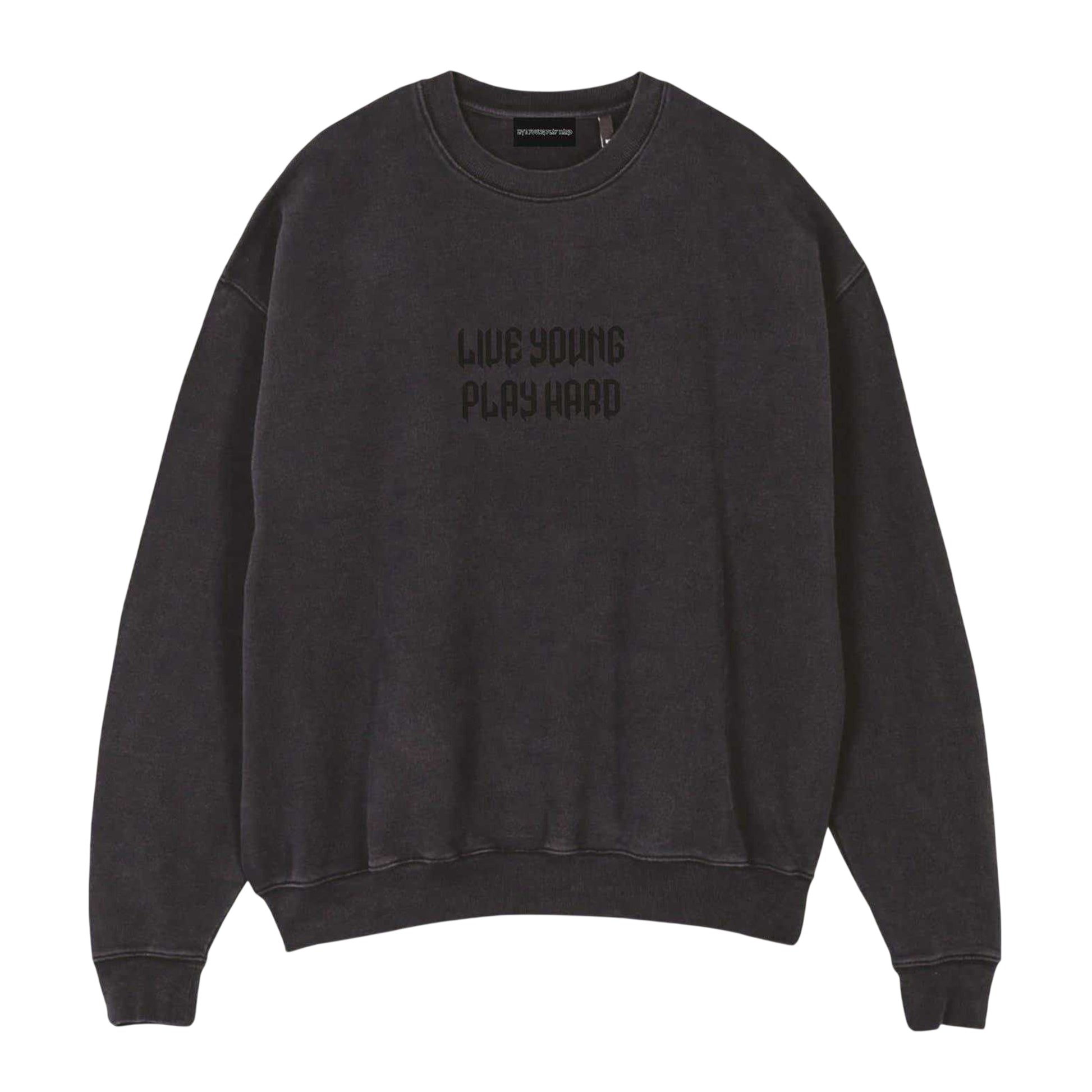 Black - Front - LY Mens Punk Crew Neck Long-Sleeved Sweatshirt