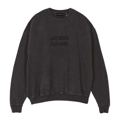 Black - Front - LY Mens Punk Crew Neck Long-Sleeved Sweatshirt