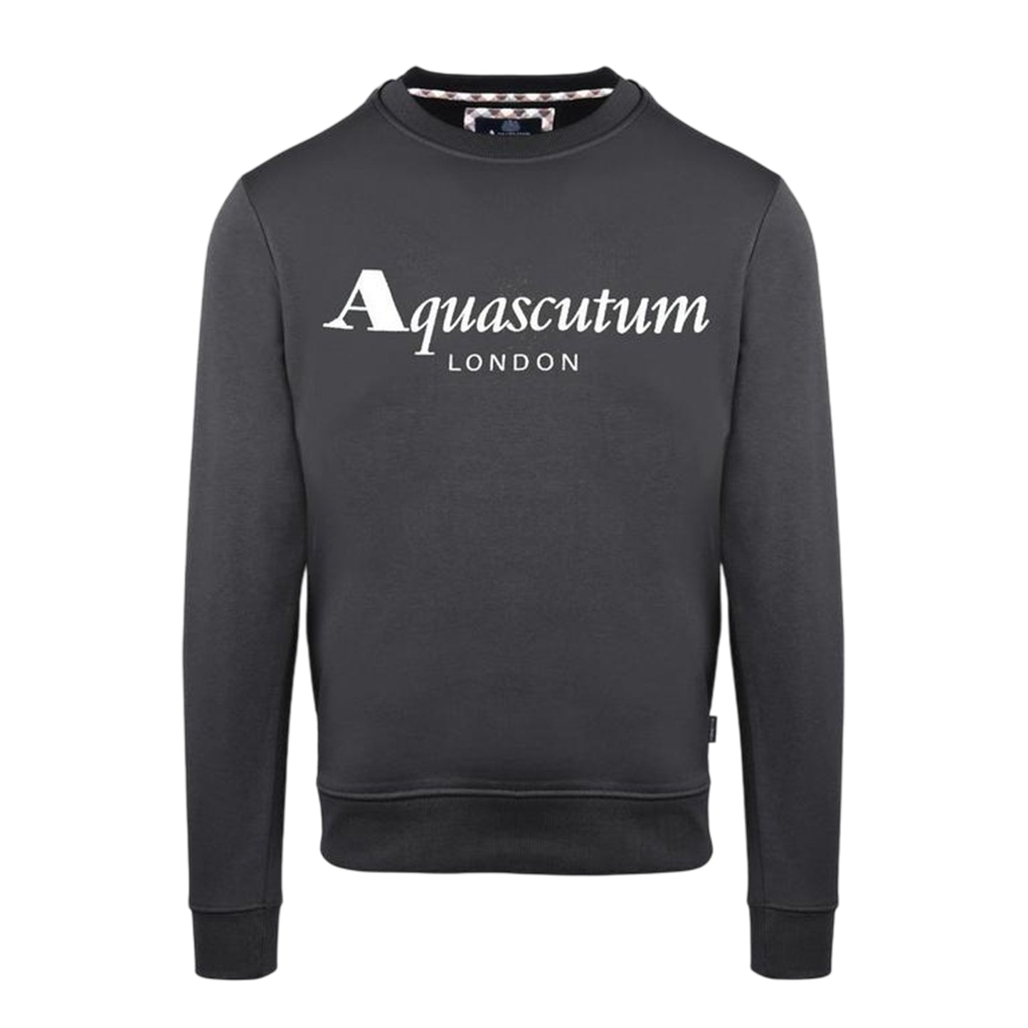 Antracite - Front - Aquascutum Mens Lettering Crew Neck Sweatshirt