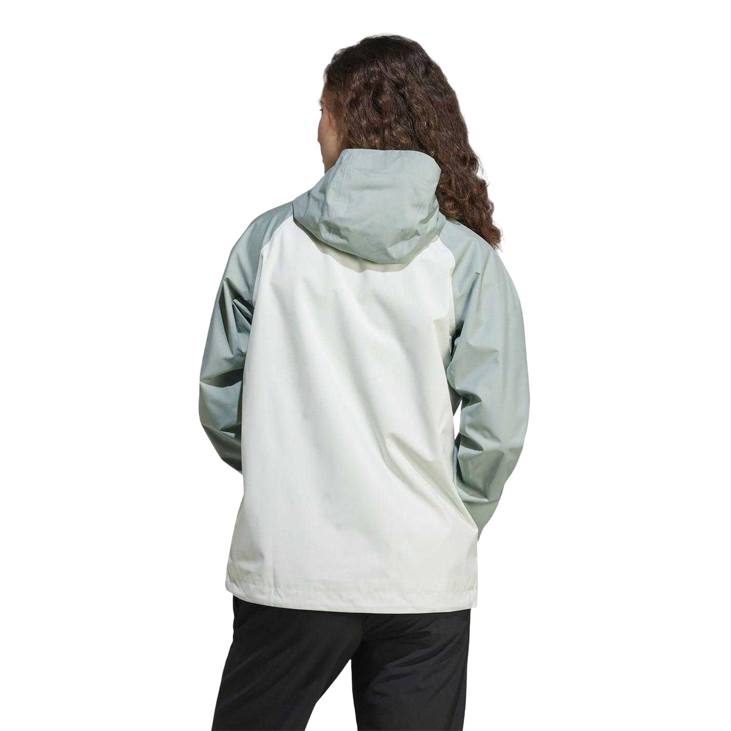 Linen Green - Back - Adidas Womens-Ladies Terrex Two Tone Rain.RDY Jacket