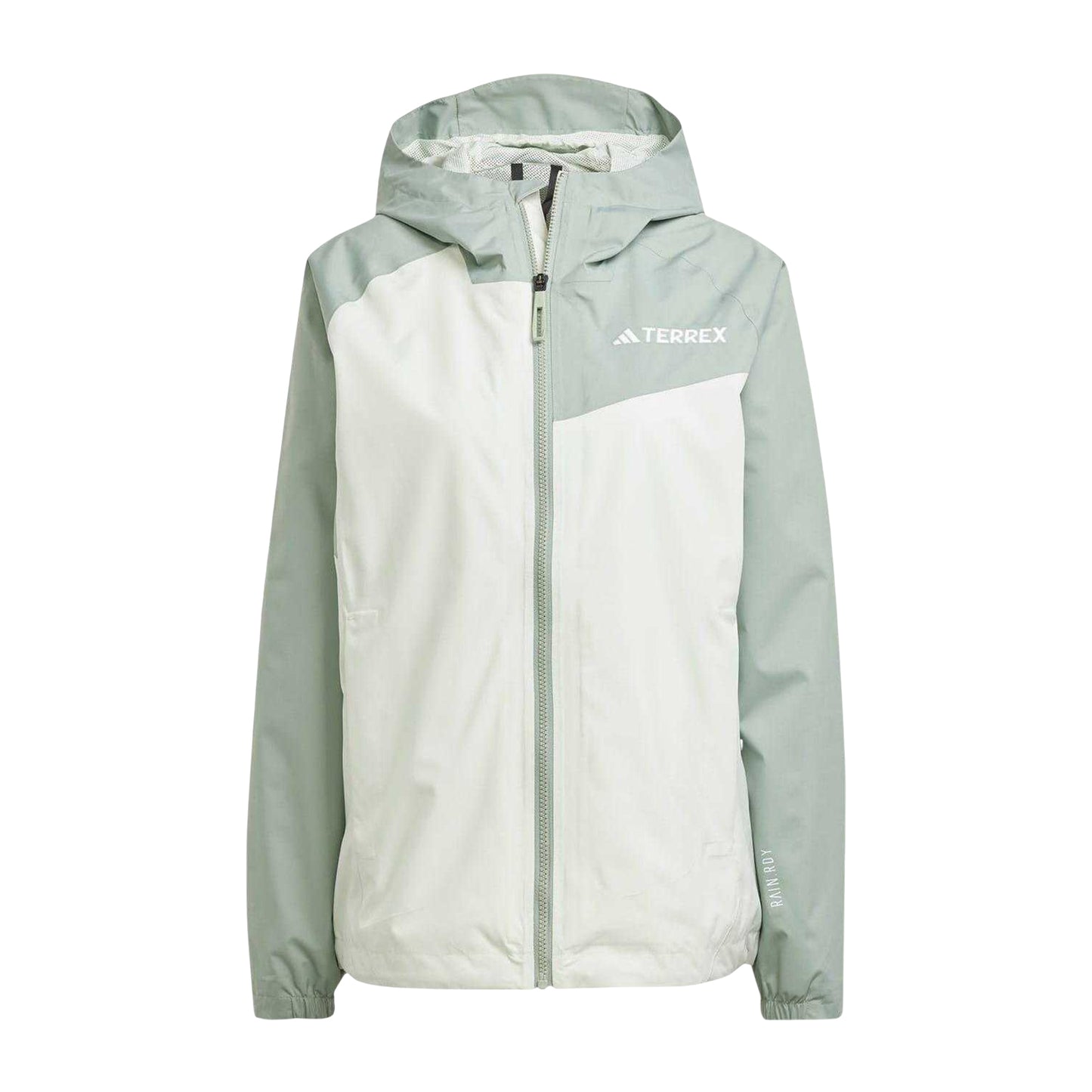 Linen Green - Front - Adidas Womens-Ladies Terrex Two Tone Rain.RDY Jacket
