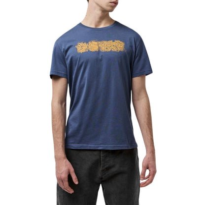 Indigo Blue - Side - G-Star Mens Distressed Logo T-Shirt