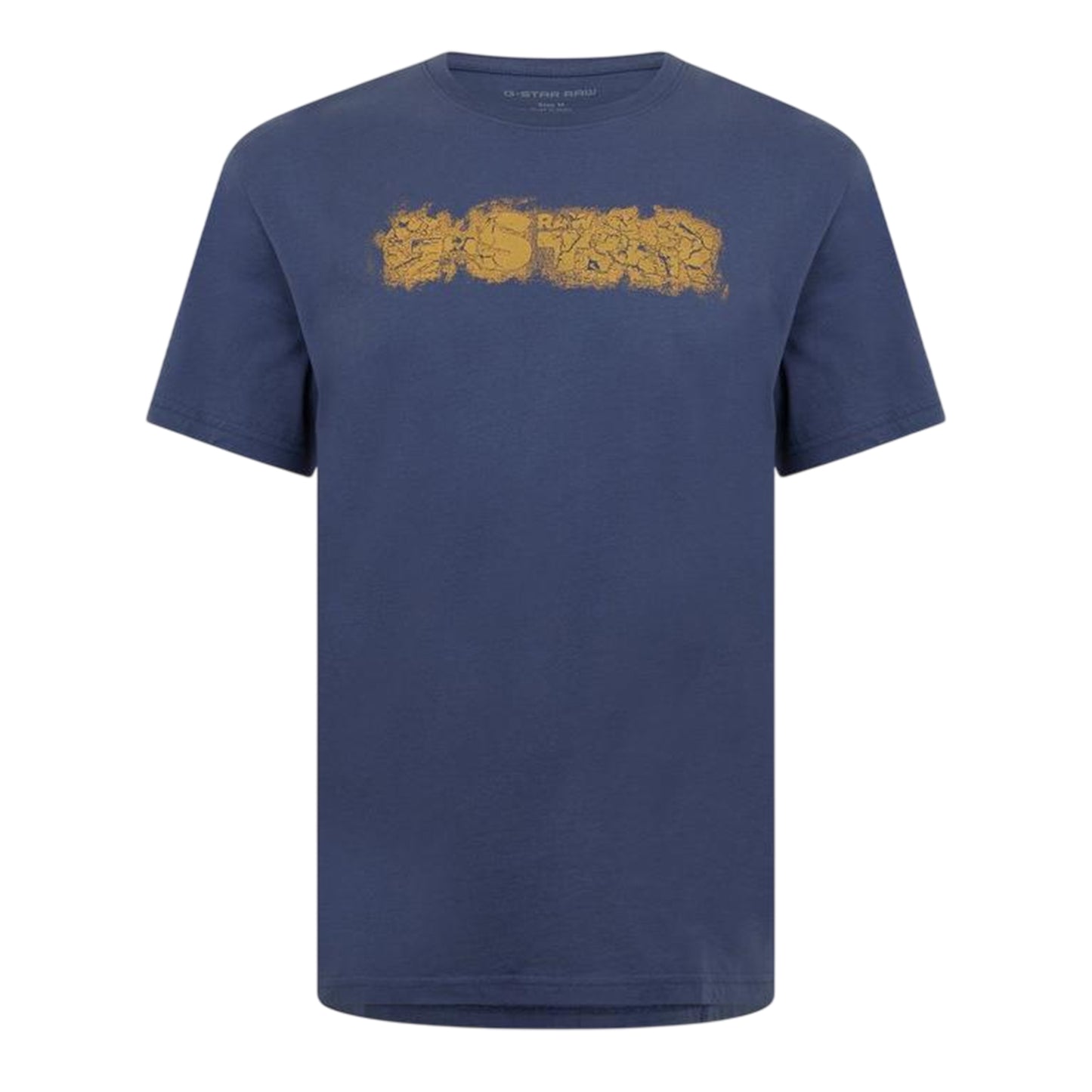 Indigo Blue - Front - G-Star Mens Distressed Logo T-Shirt