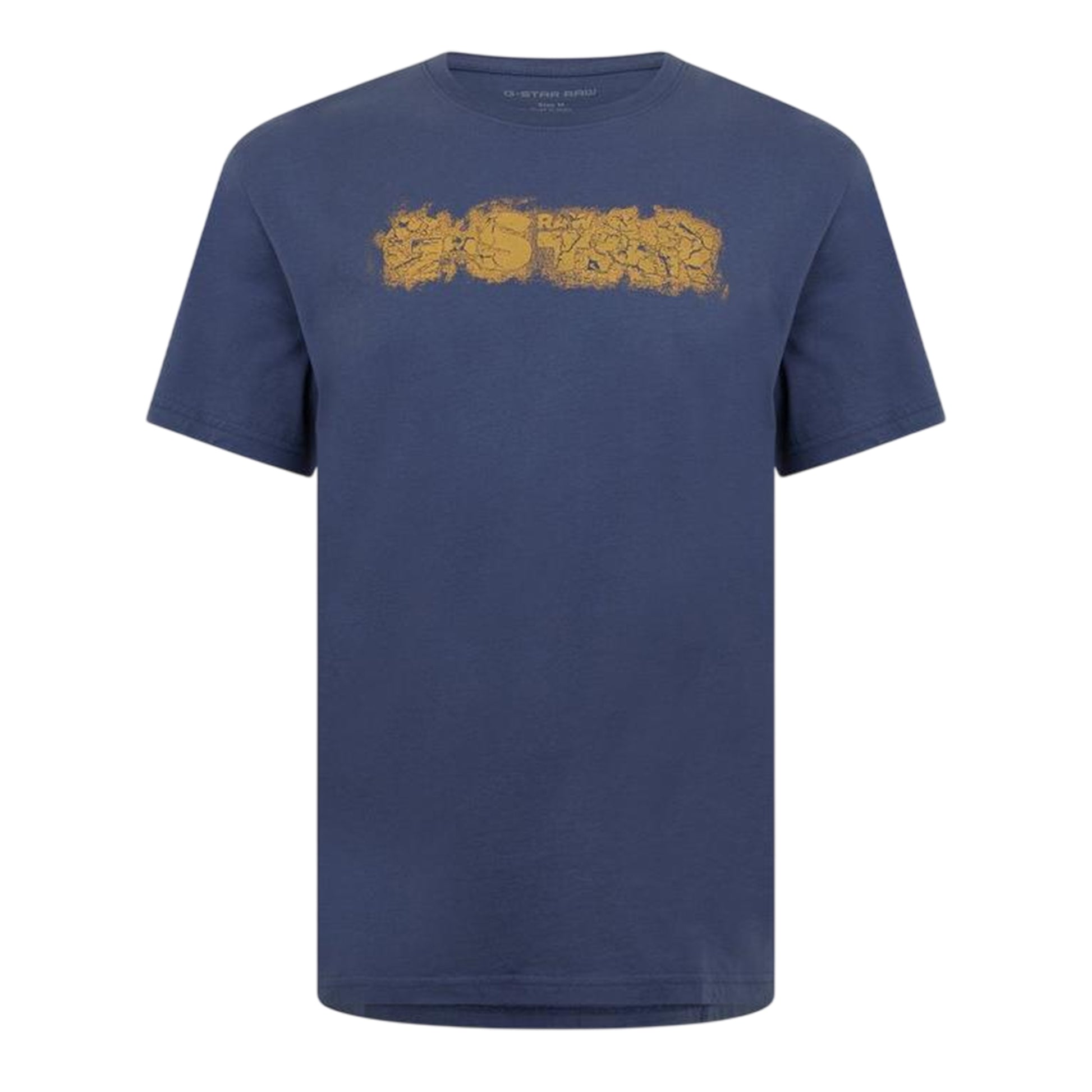 Indigo Blue - Front - G-Star Mens Distressed Logo T-Shirt
