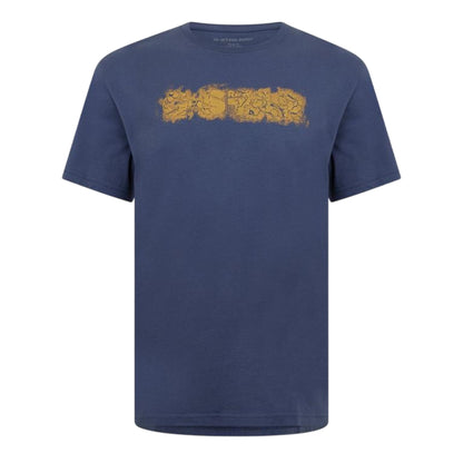 Indigo Blue - Front - G-Star Mens Distressed Logo T-Shirt