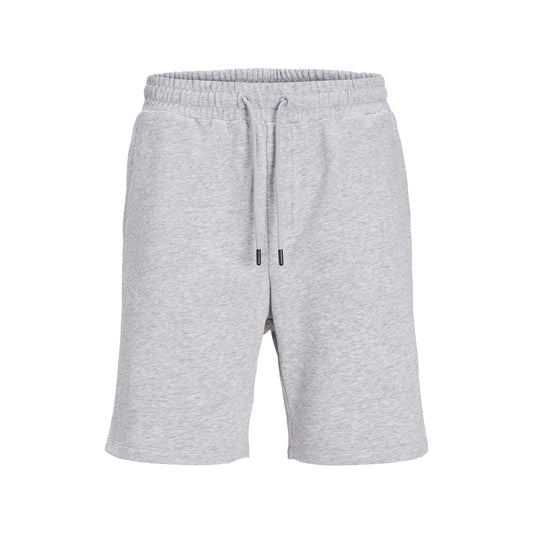 Light Grey Melange - Front - Jack And Jones Mens Fleece Shorts