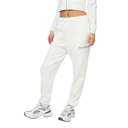 Vintage White - Front - Jack Wills Womens-Ladies Interlock Joggers