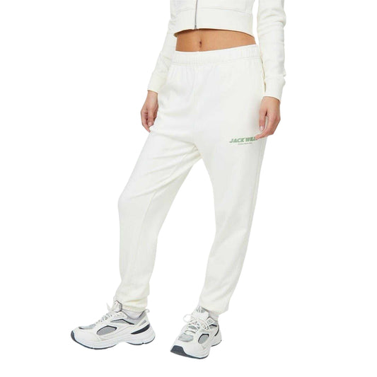 Vintage White - Front - Jack Wills Womens-Ladies Interlock Joggers