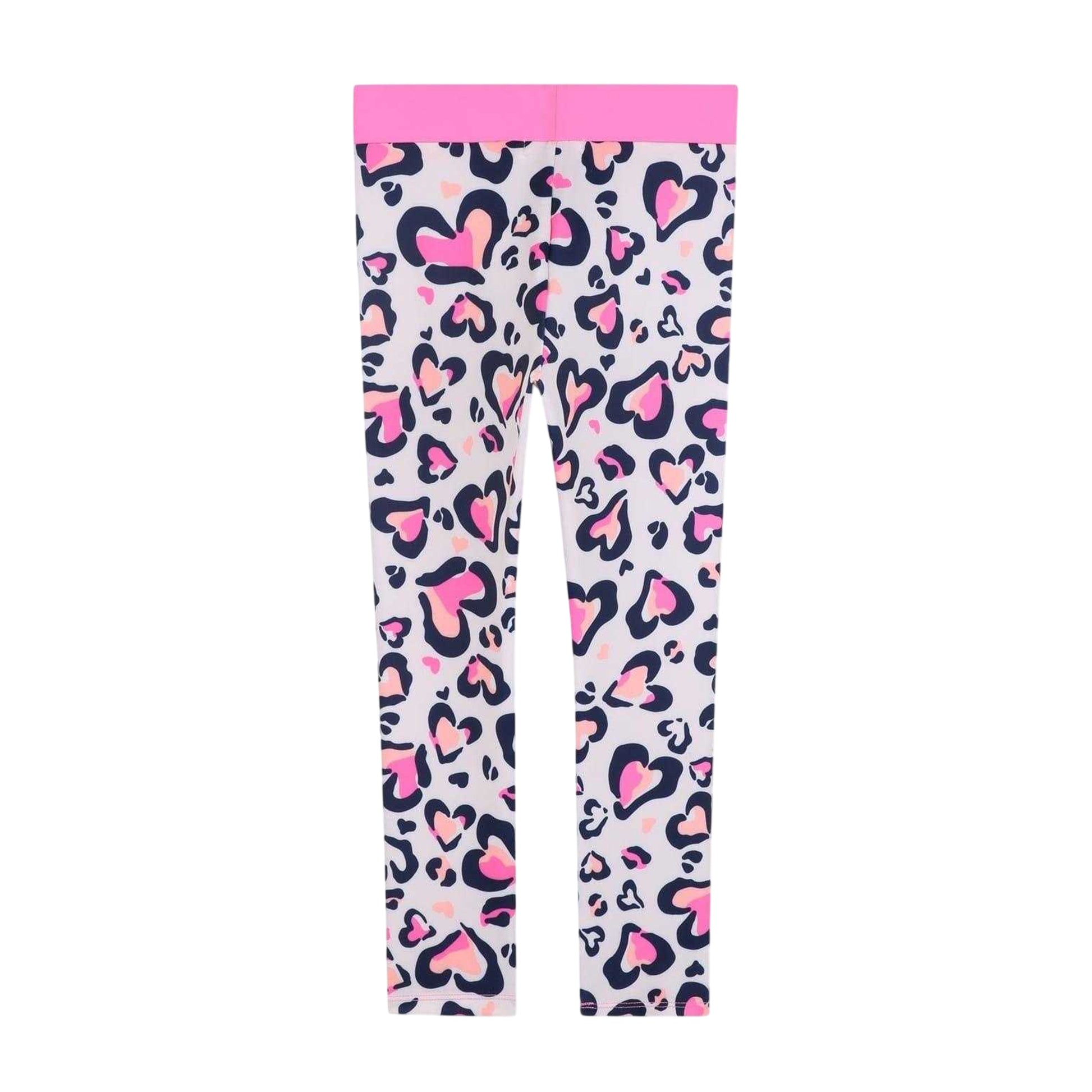 Pink - Back - Billieblush Girls Hearts Leggings