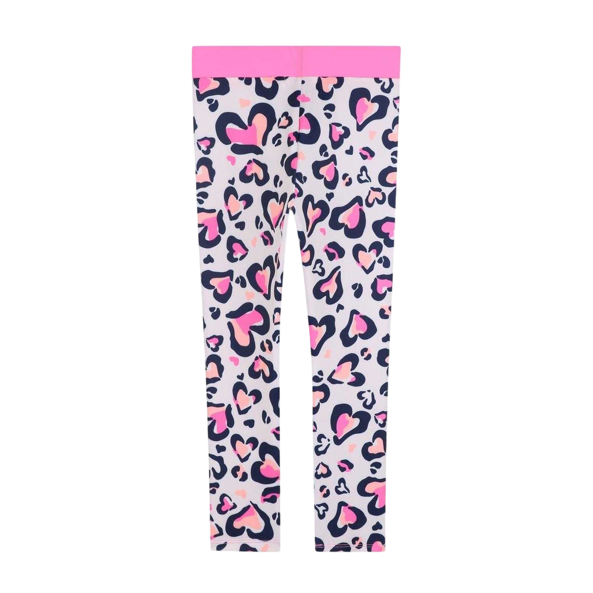 Pink - Back - Billieblush Girls Hearts Leggings