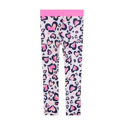 Pink - Back - Billieblush Girls Hearts Leggings