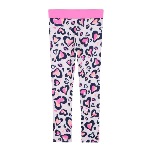 Pink - Front - Billieblush Girls Hearts Leggings