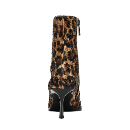 Leopard - Back - Steve Madden Womens-Ladies Leopard Pattern Ankle Boots
